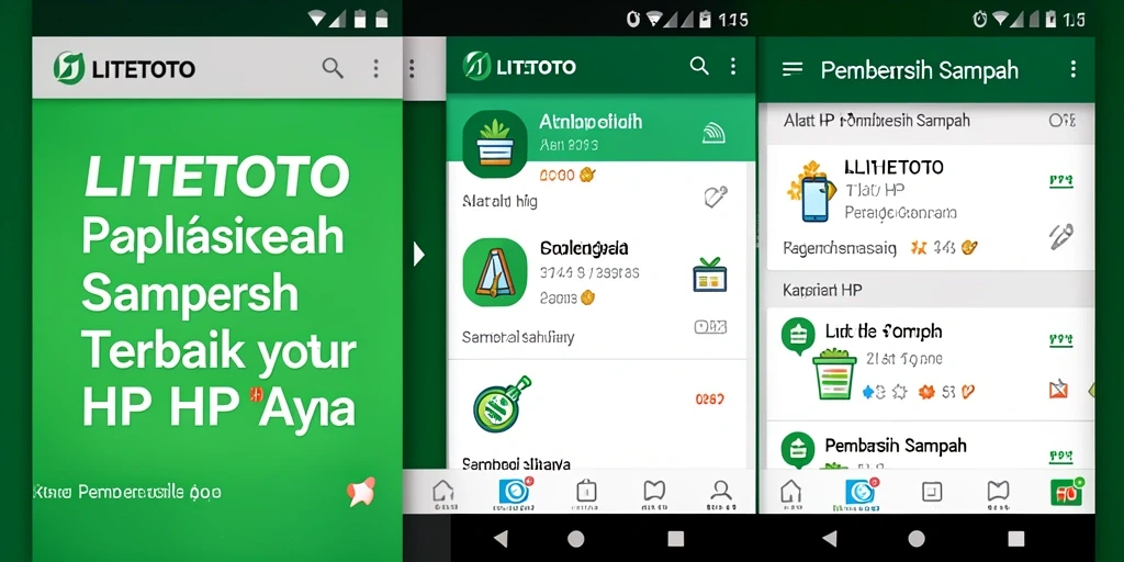 Antarmuka LITETOTO yang intuitif dan modern untuk pembersihan sampah.