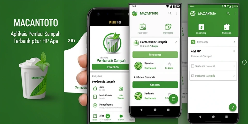 Tampilan antarmuka MACANTOTO saat membersihkan sampah di ponsel.