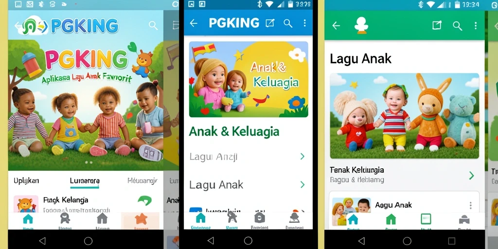Antarmuka PGKING yang ramah dan warna-warni untuk anak-anak.