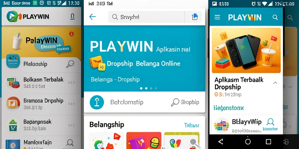 Tampilan antarmuka pengguna aplikasi PLAYWIN yang intuitif dan menarik.