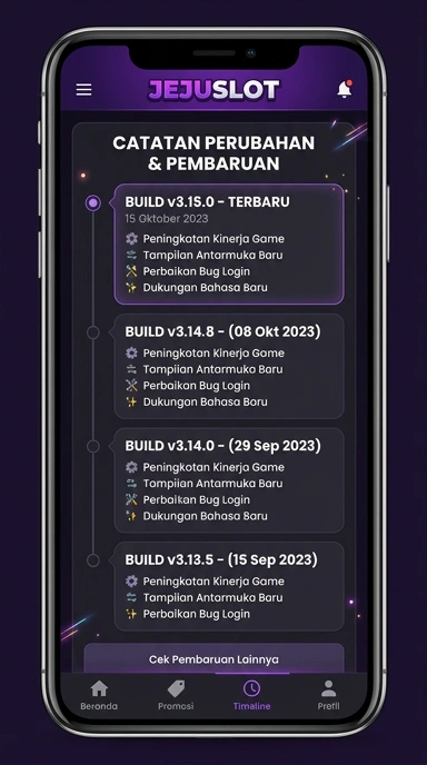 Tampilan riwayat versi jejuslot